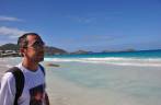 Chegando em  Orient Beach, em Saint Martin, no Caribe